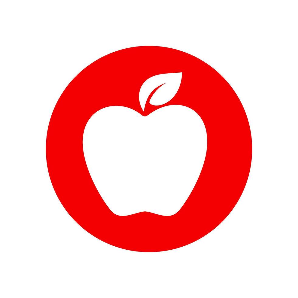 Circle red apple logo vector