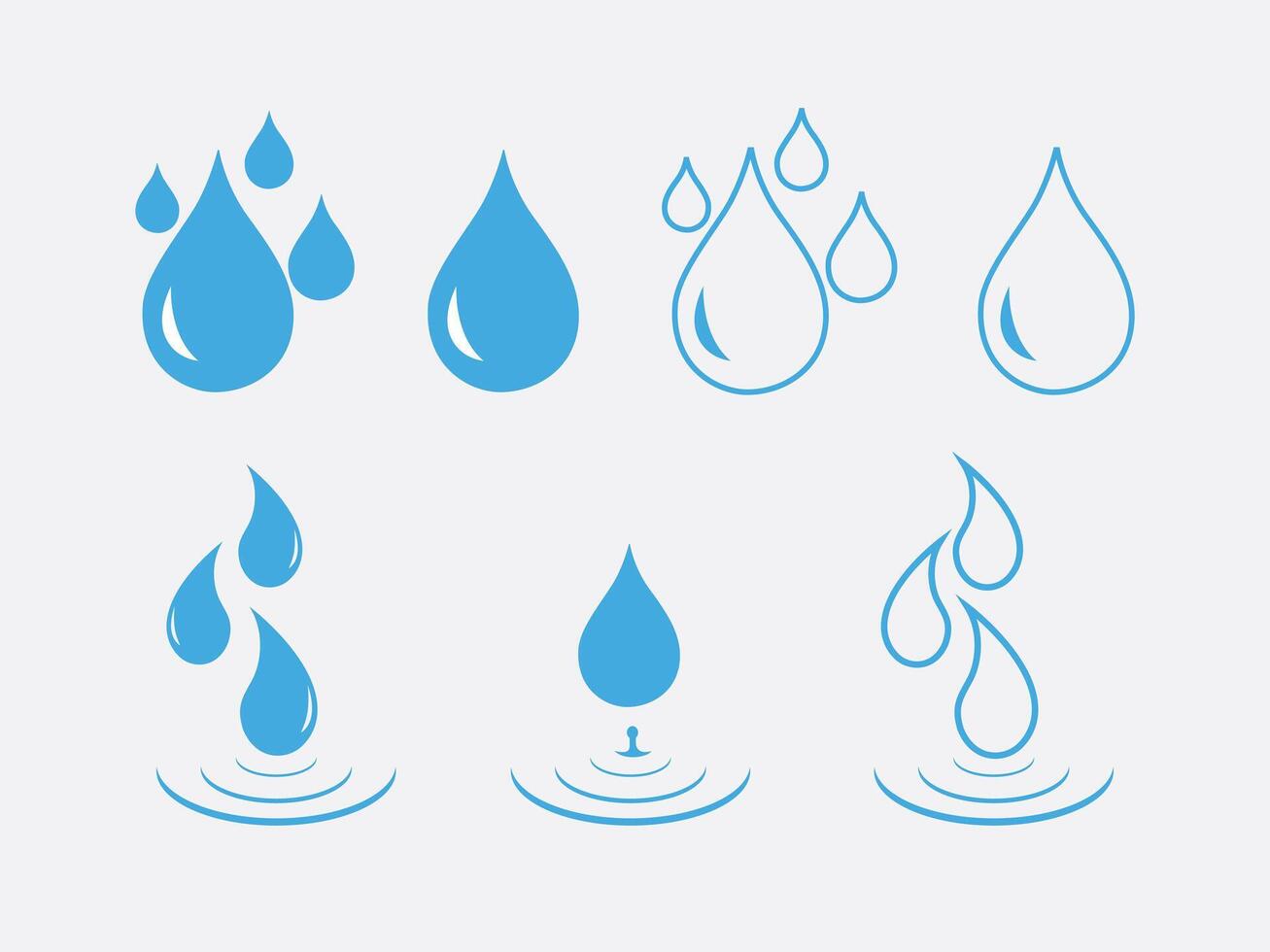 Waterdrop icon set. Liquid rain drip logo. droplet symbol. An single sign of tears and oil vector