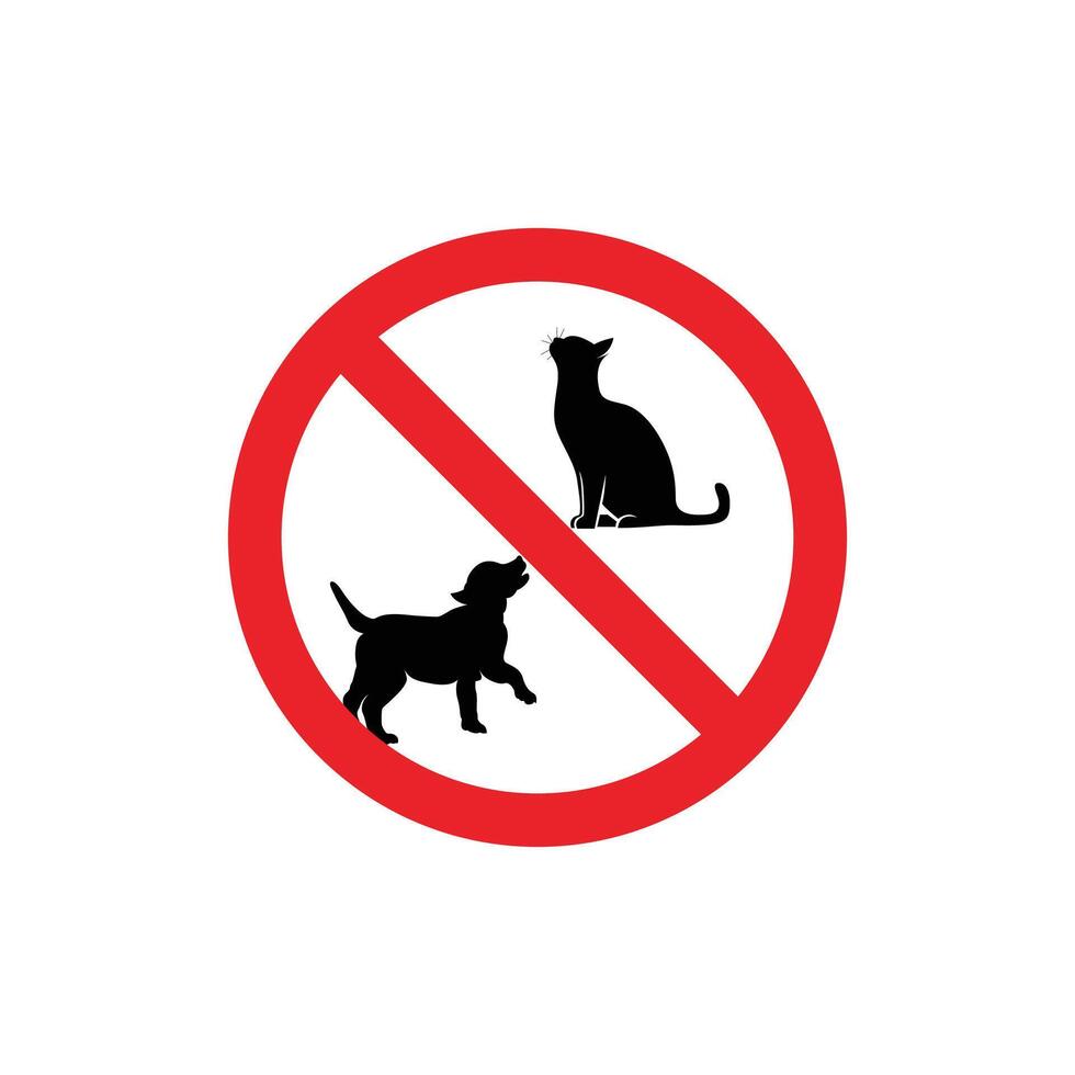 No pet or no dog sign icon isolated on white background vector