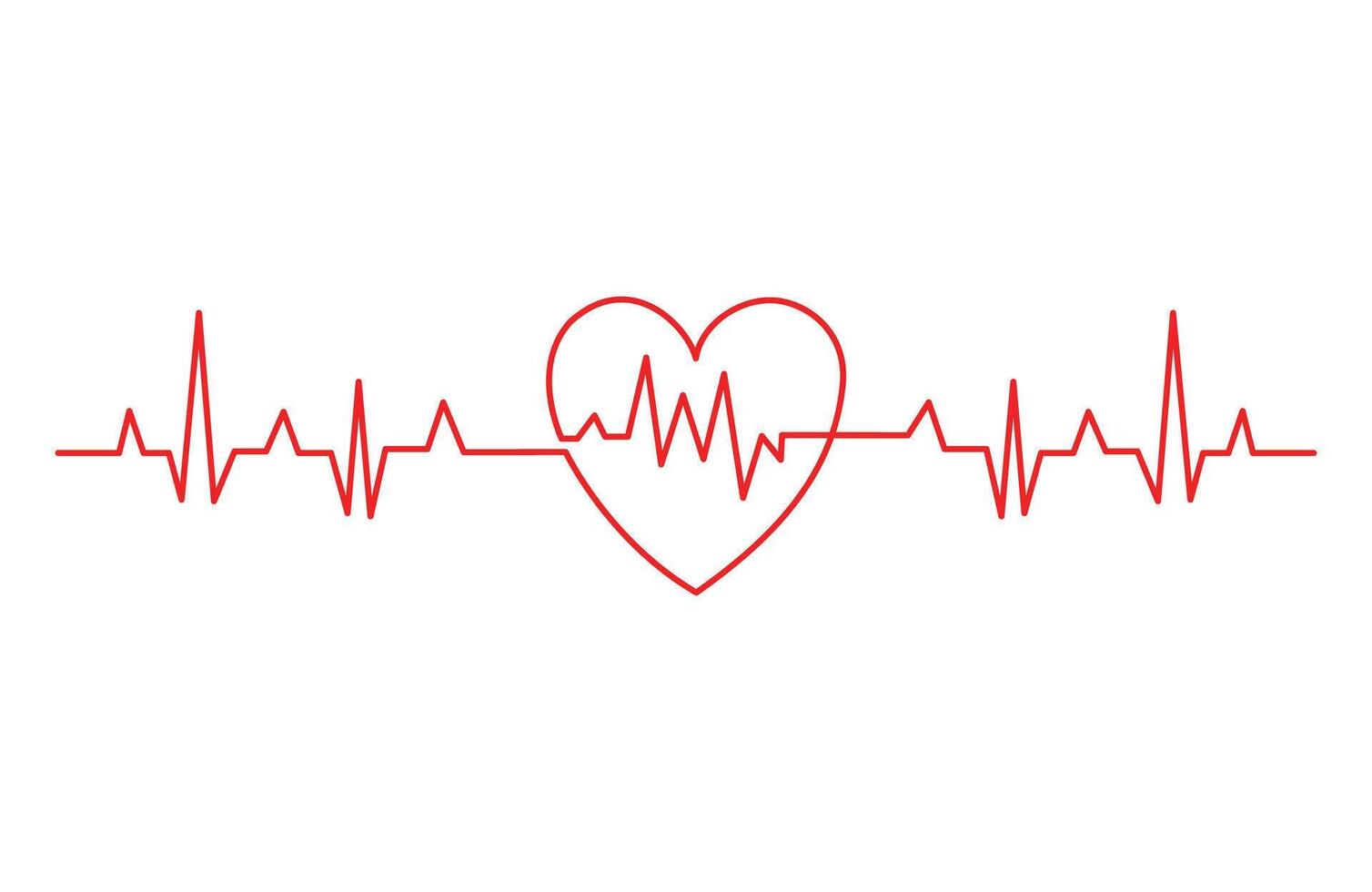 Heartbeat, a rhythm featuring a single heart line vector