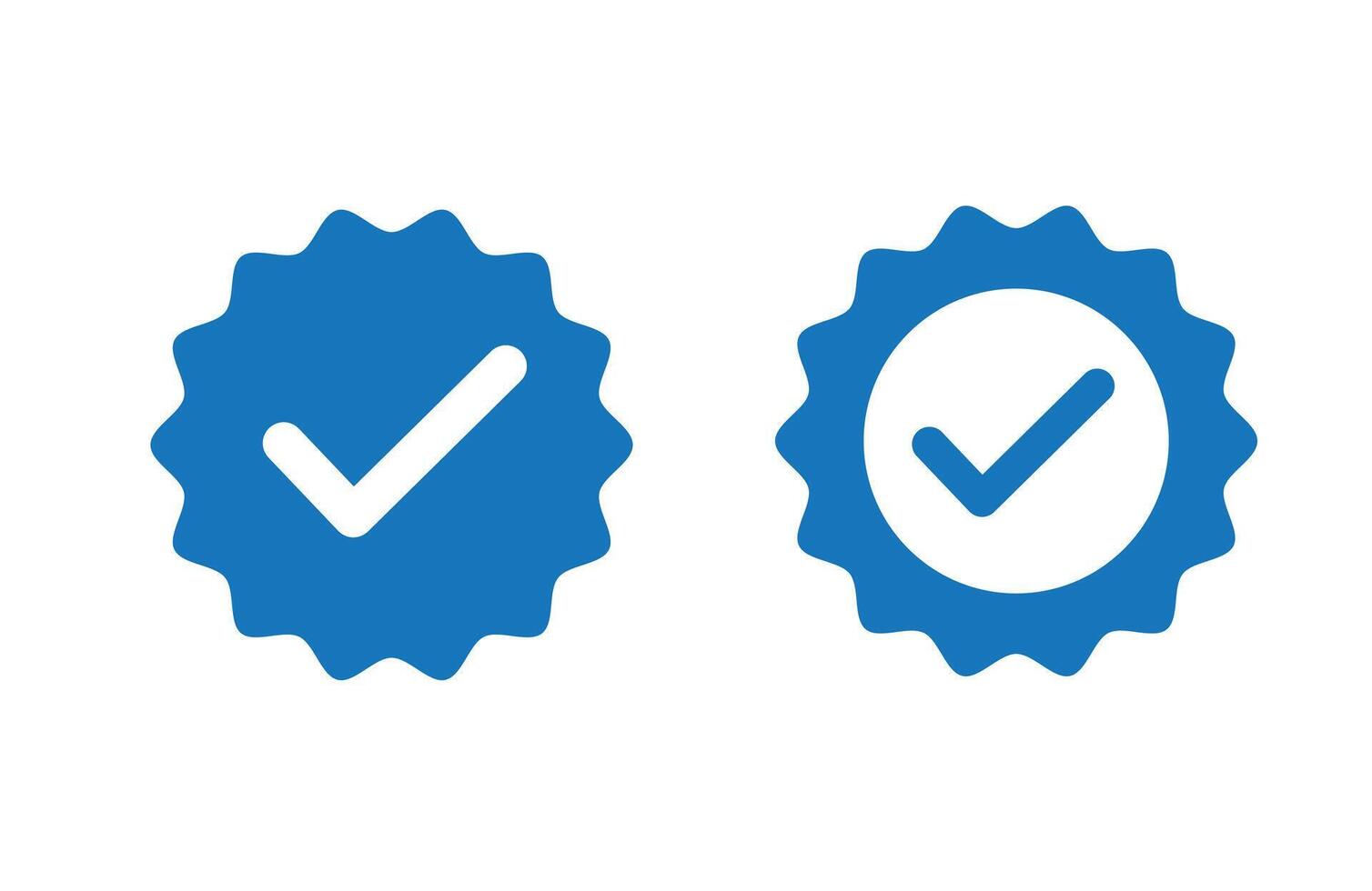 Blue tick verified social media account icon vector