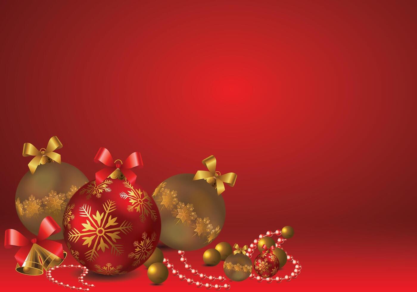 Festive Christmas Ornament Background in Red vector