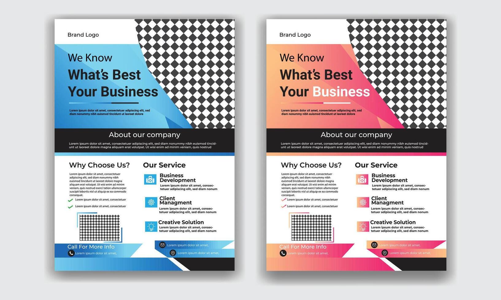 Business Leaflet Brochure Flyer Template Design Set. vector
