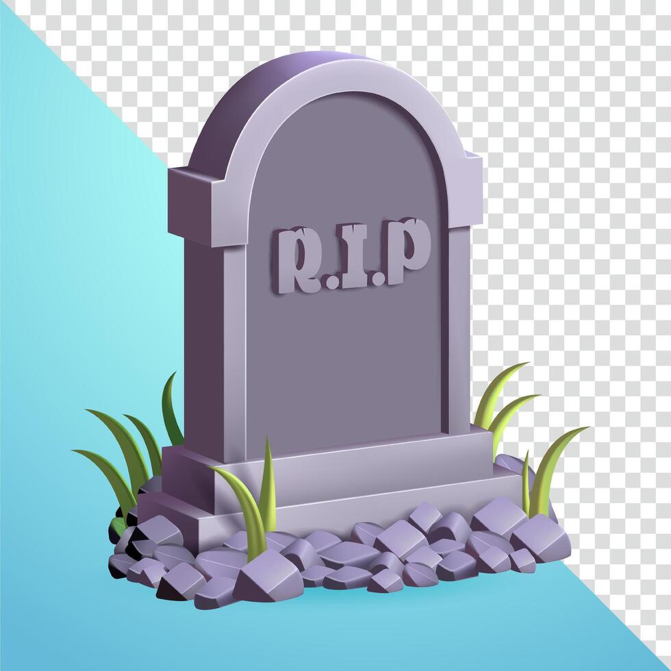 Tombstones, 3D elements vector