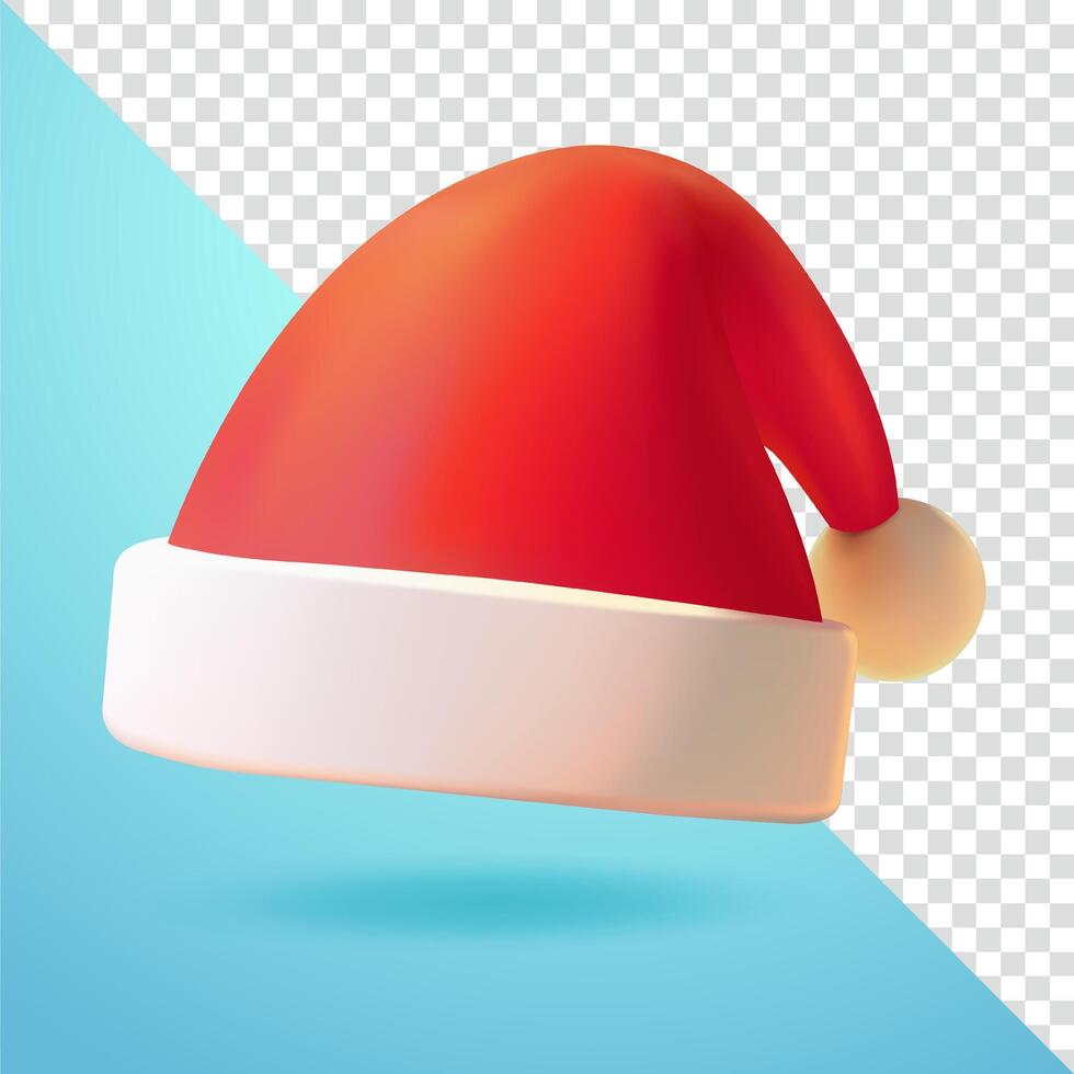 Santa hat, 3d elements vector