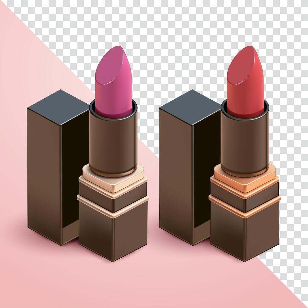 Lipstick, 3d. Suitable for makeup, mockup and advertising vector
