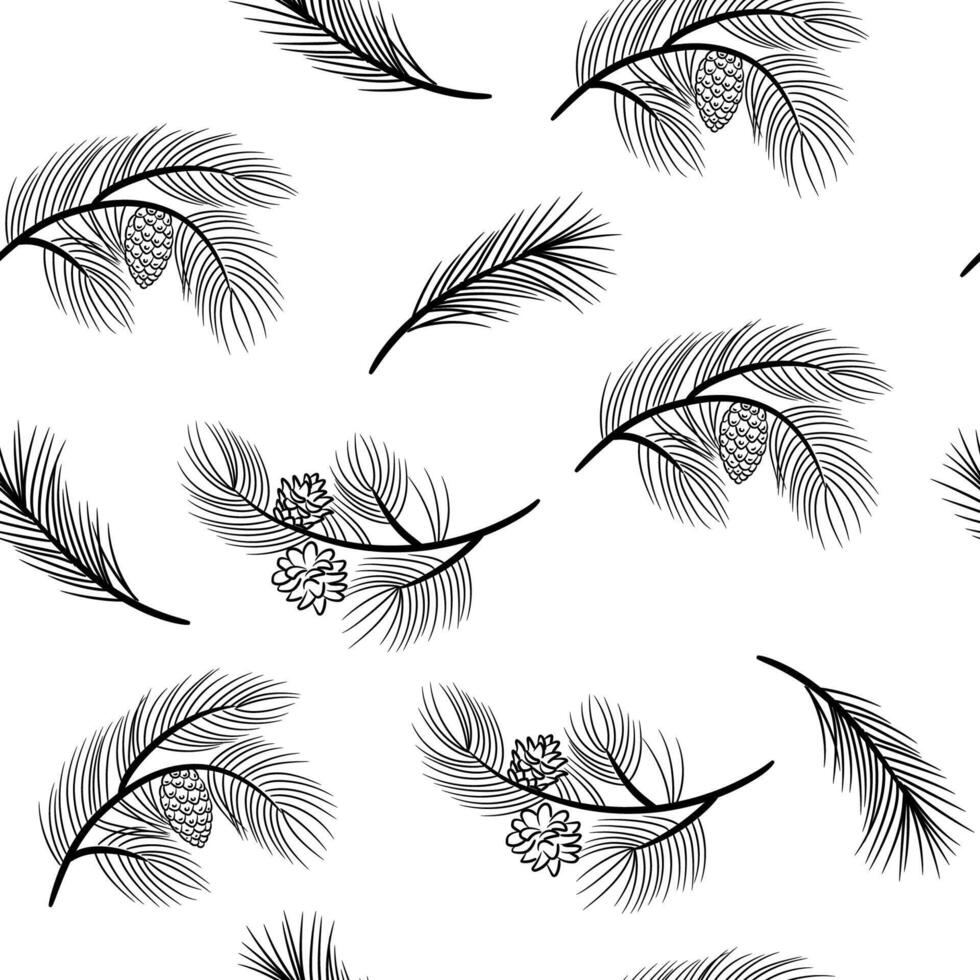 Christmas seamless pattern. Pine branches. Print for paper, fabric, packaging, wallpaper. vector