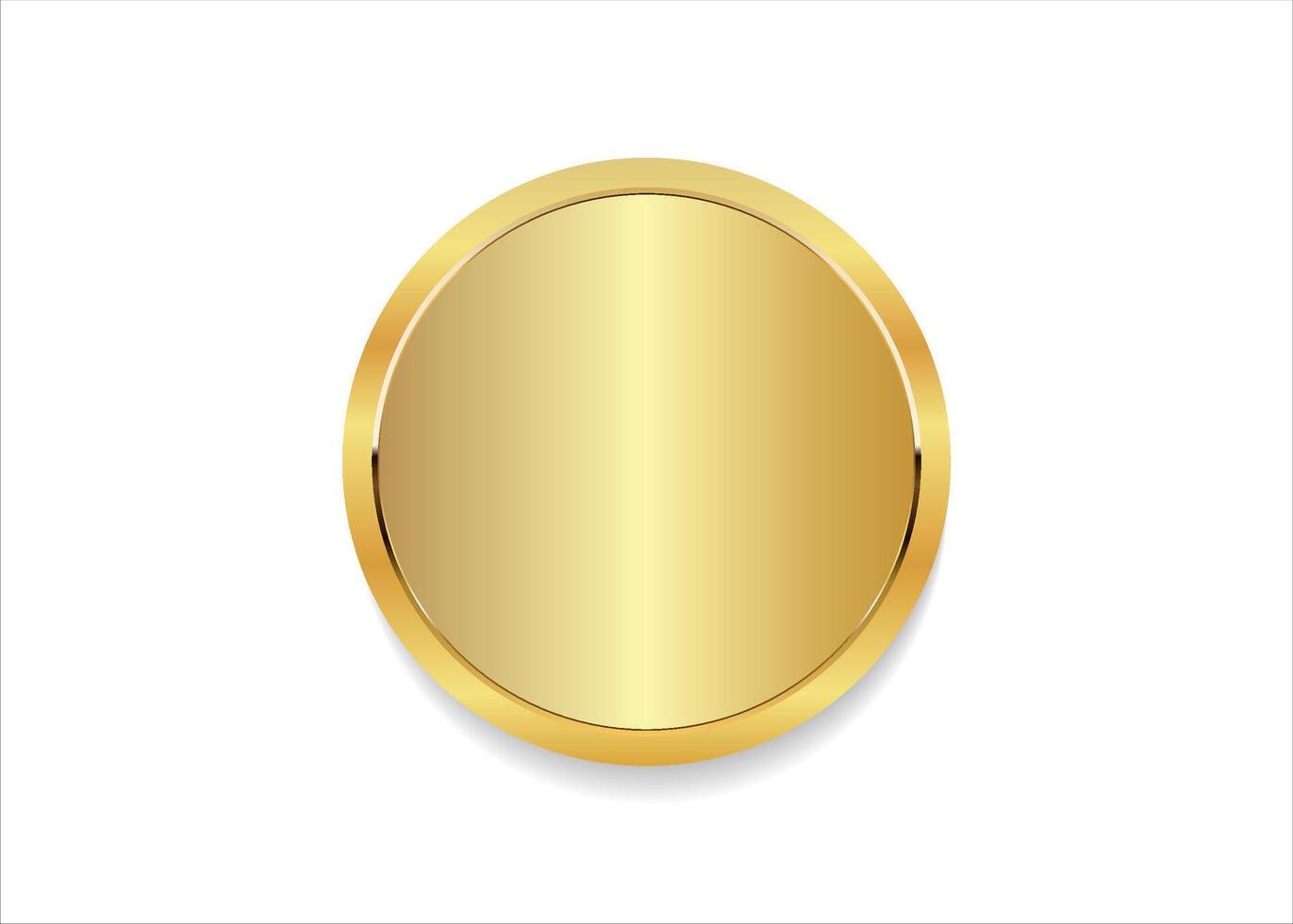 Golden button with gold frame on white background vector