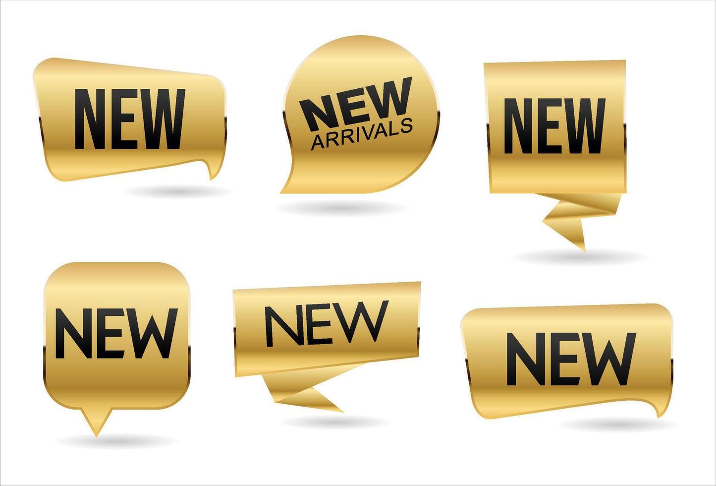 New arrival Badge and Tags in gold Design Style illustration vector