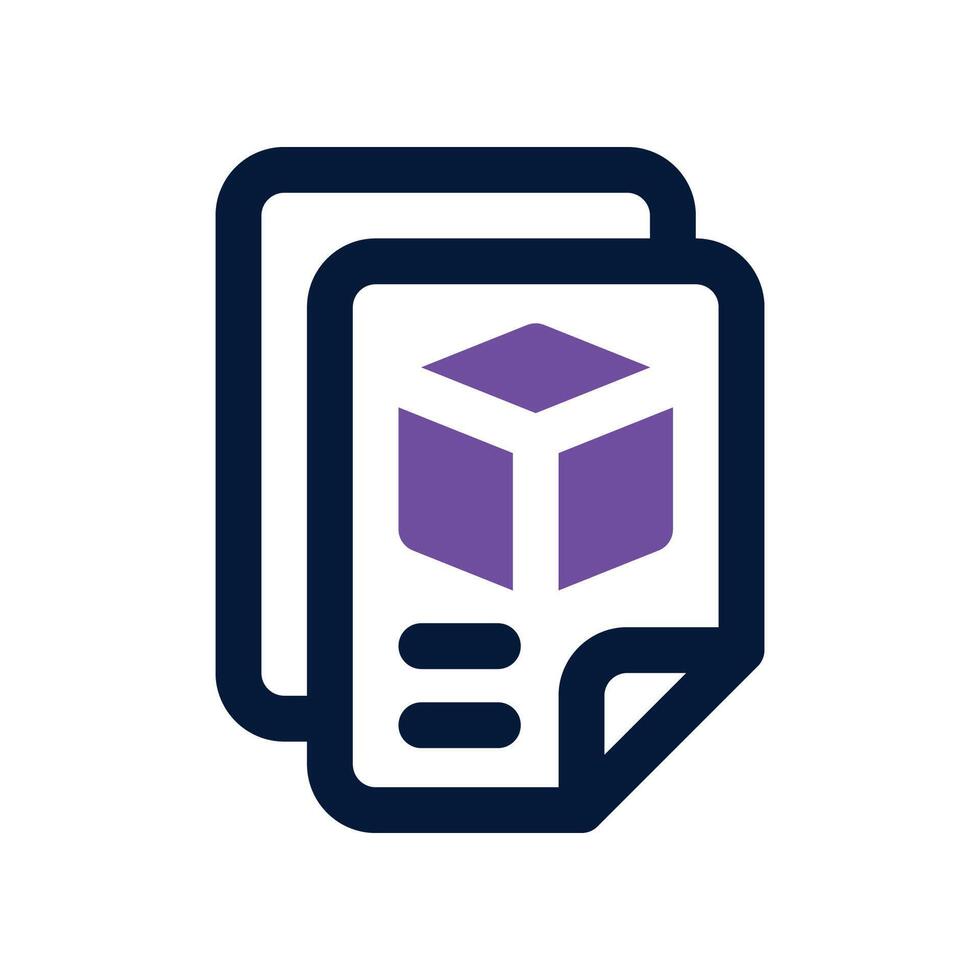 document icon. dual tone icon for your website, mobile, presentation, and logo design. vector