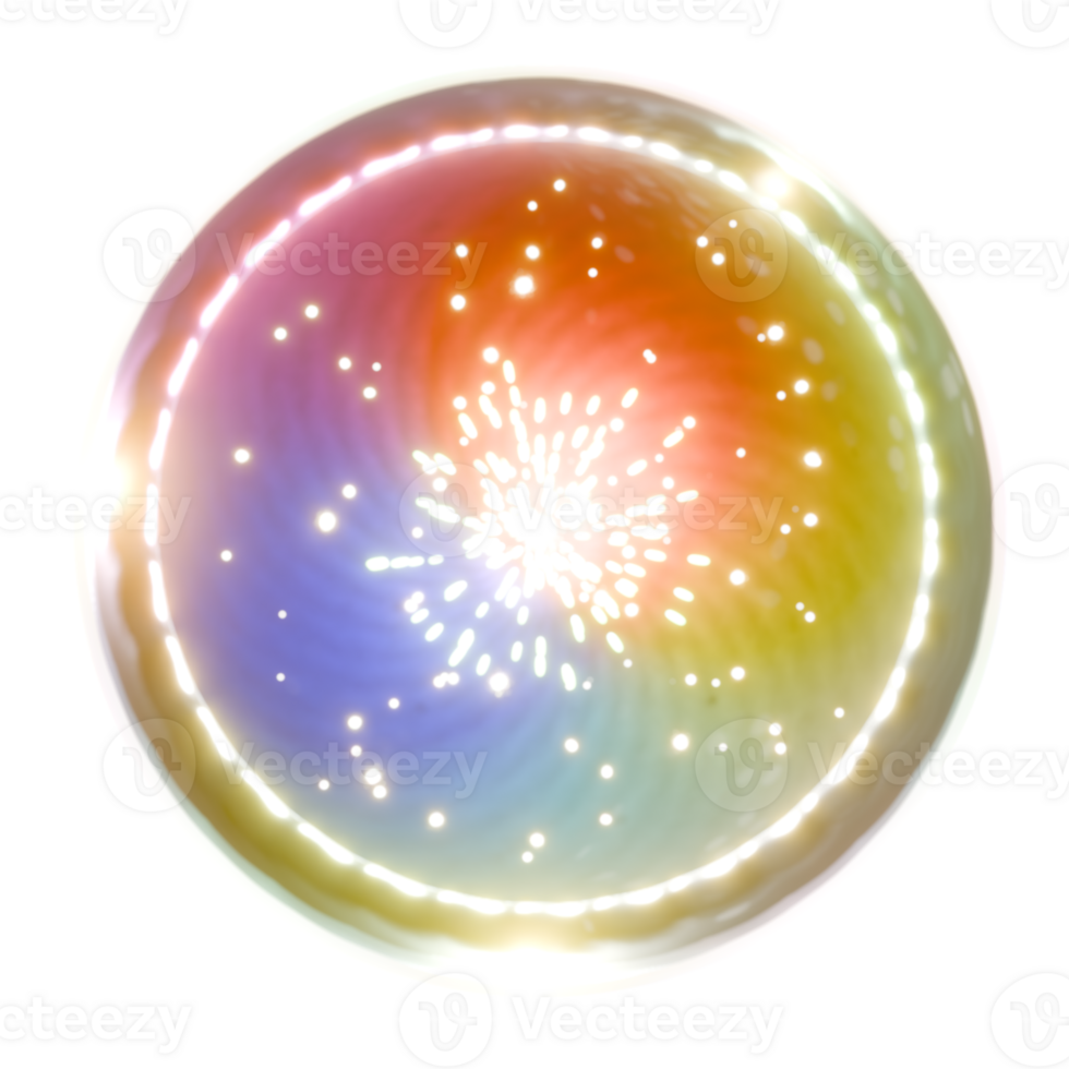 A colorful sphere with a star in the center png