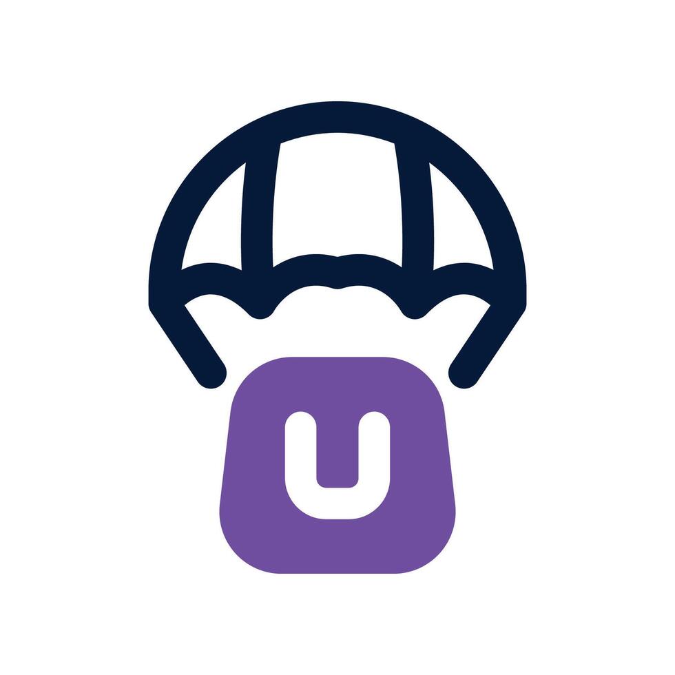 parachute delivery icon. dual tone icon for your website, mobile, presentation, and logo design. vector
