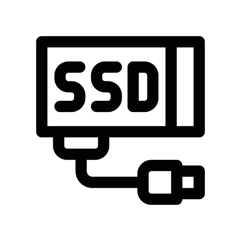 external ssd icon. line icon for your website, mobile, presentation, and logo design. vector