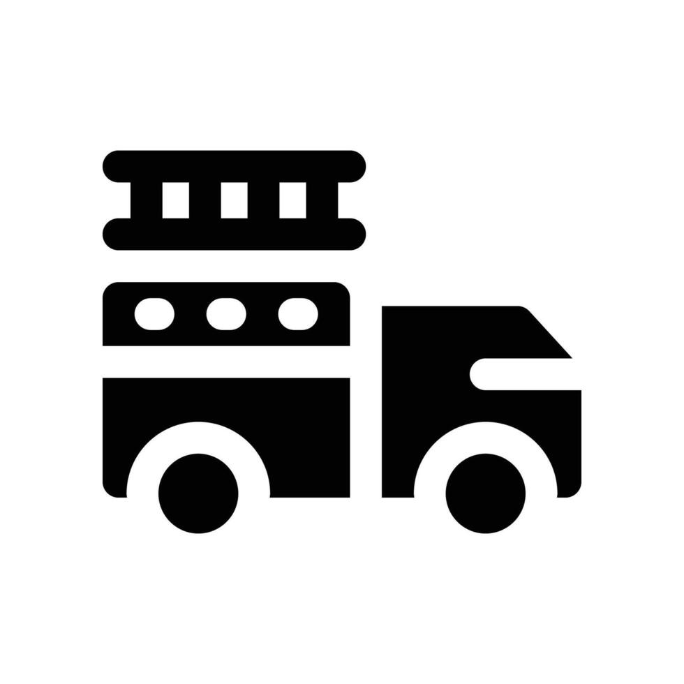 fire truck icon. glyph icon for your website, mobile, presentation, and logo design. vector