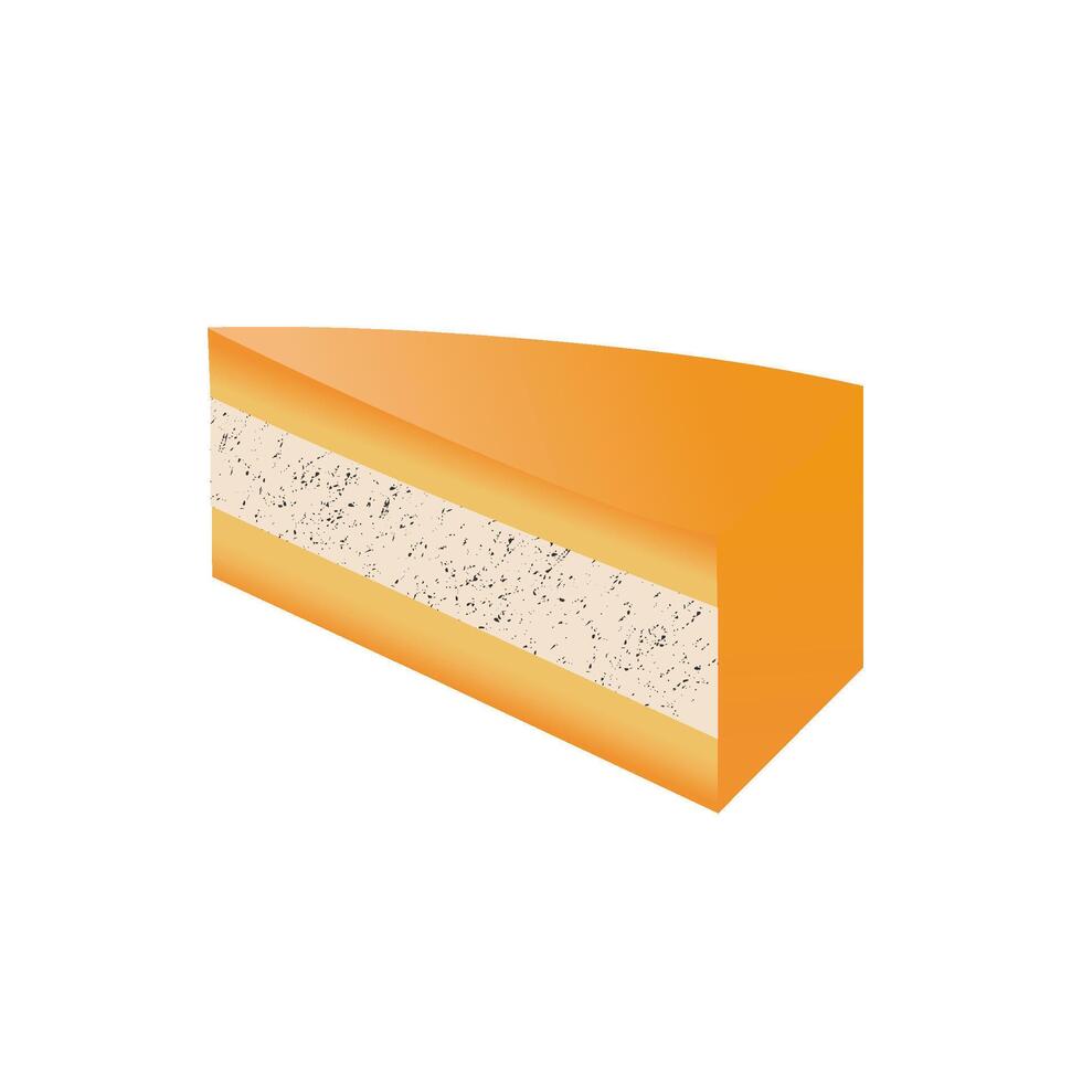 illustration of cake slice with cream filling vector