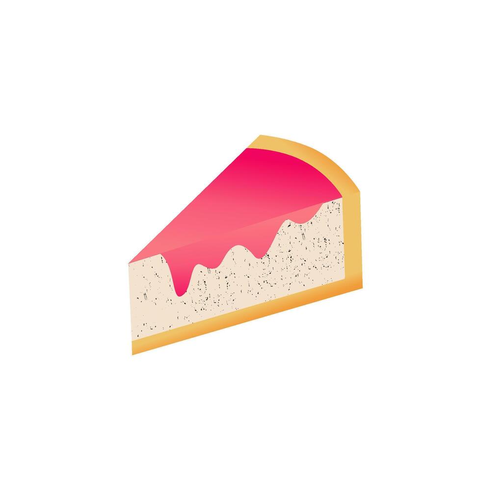 cake illustration, cheesecake illustration with sauce on top vector