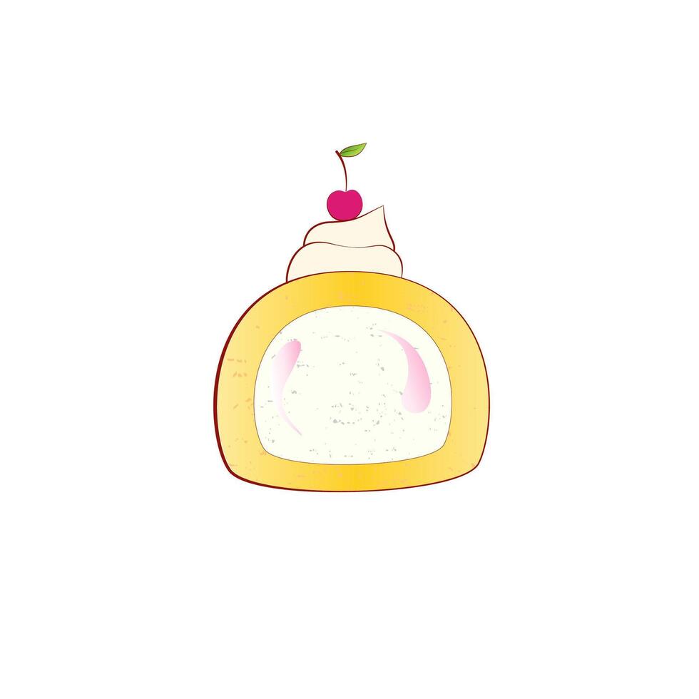 illustration of cake slice with cream filling vector
