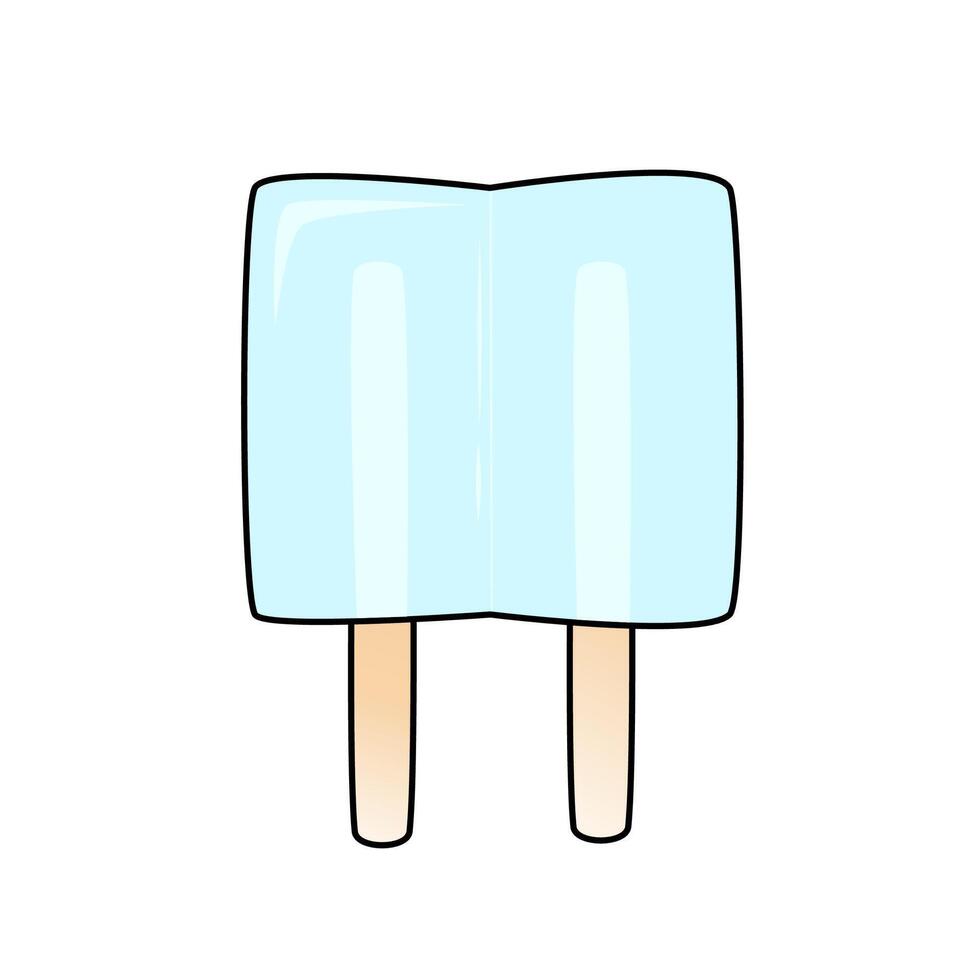 illustration of double stick ice cream that can be divided into two, ice cream with refreshing flavors vector