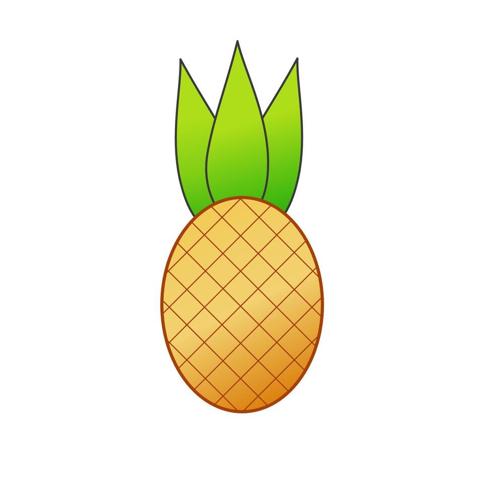 simple pineapple fruit illustration vector