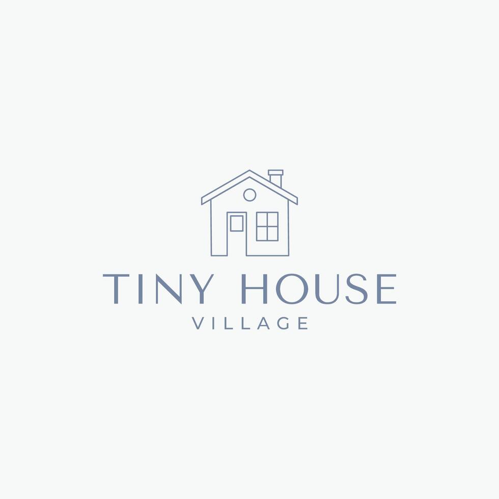 Minimalist tiny house logo design vector