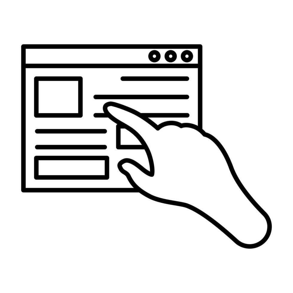 Advertising click with hand. Concept for advertising illustration. vector