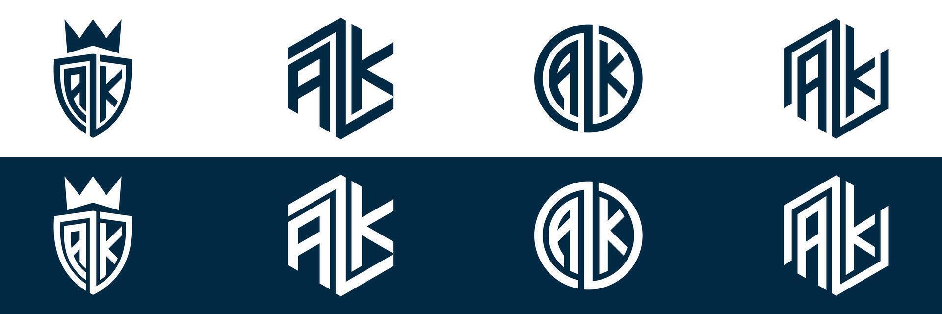 Typography AK letter logo design vector
