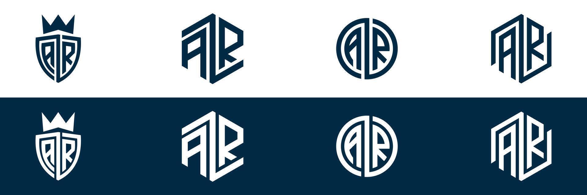 Typography ARletter logo design vector