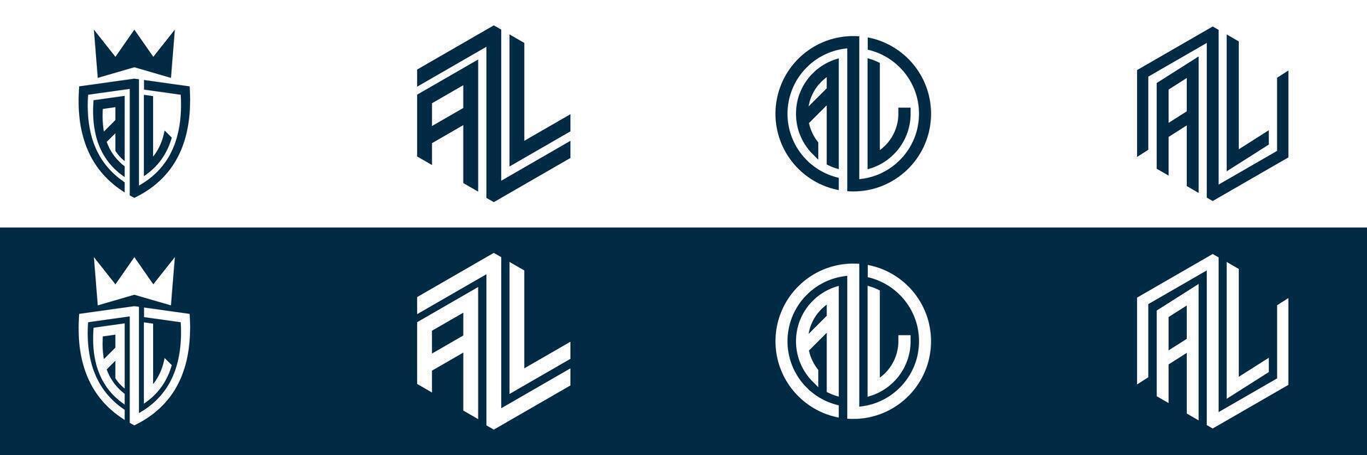 Typography AL letter logo design vector