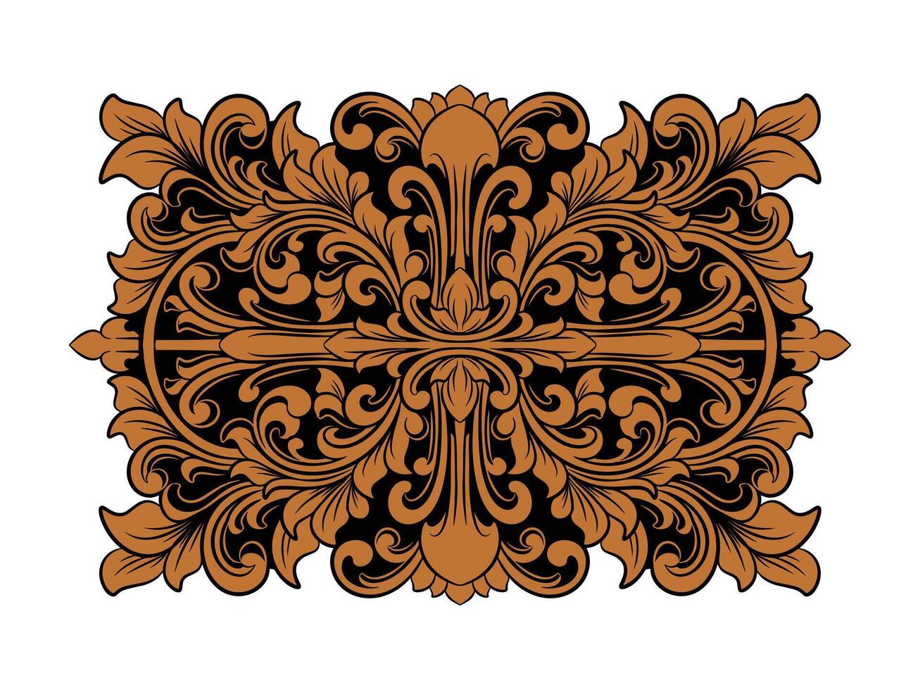 Luxury frame Ornament wedding decoration vector