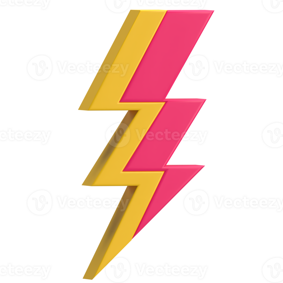 Lightning Bolt 3D Element png