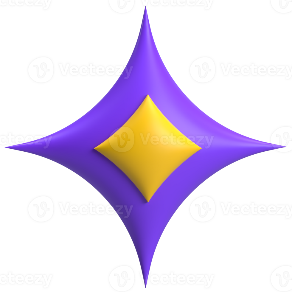 Violet Starburst 3D Element png