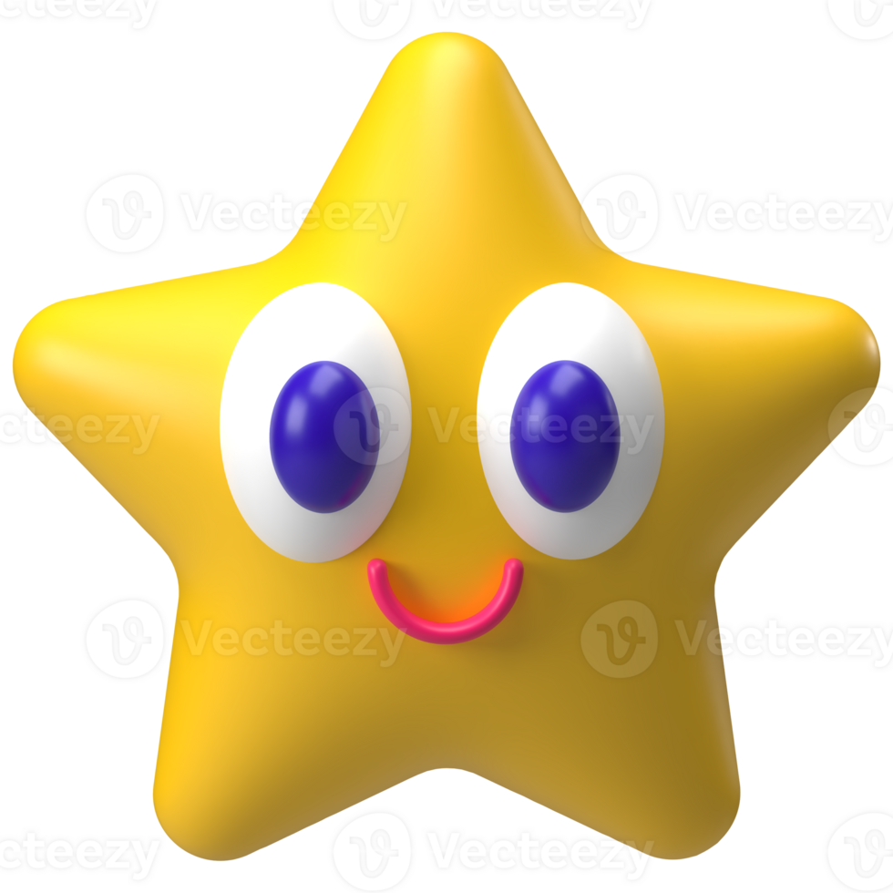 Star Cartoon 3D Element png