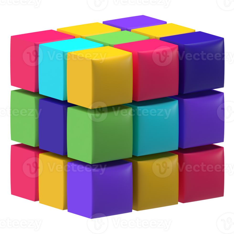 Rubik's Cube 3D Element png