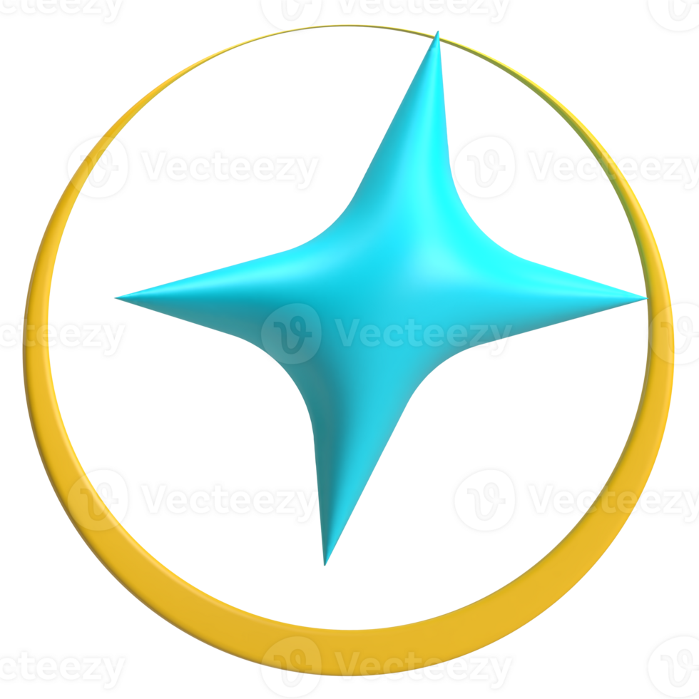 Star Sparkle 3D Element png