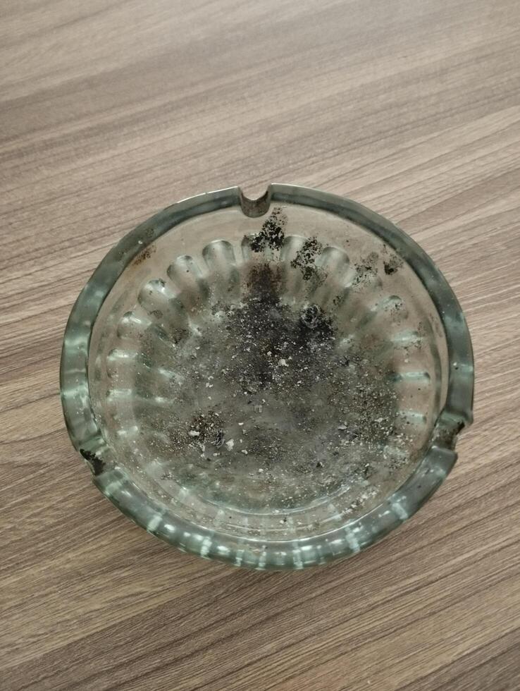 glass ashtray on a table photo