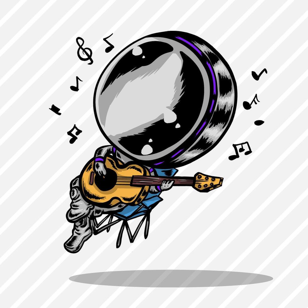 Astronaut PLAYING GUITAR vector