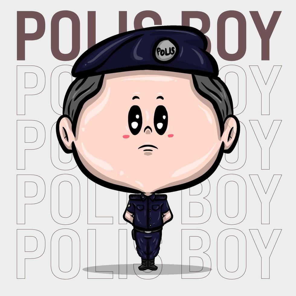 CHIBI CHARACTER POLIS ATTIRE vector