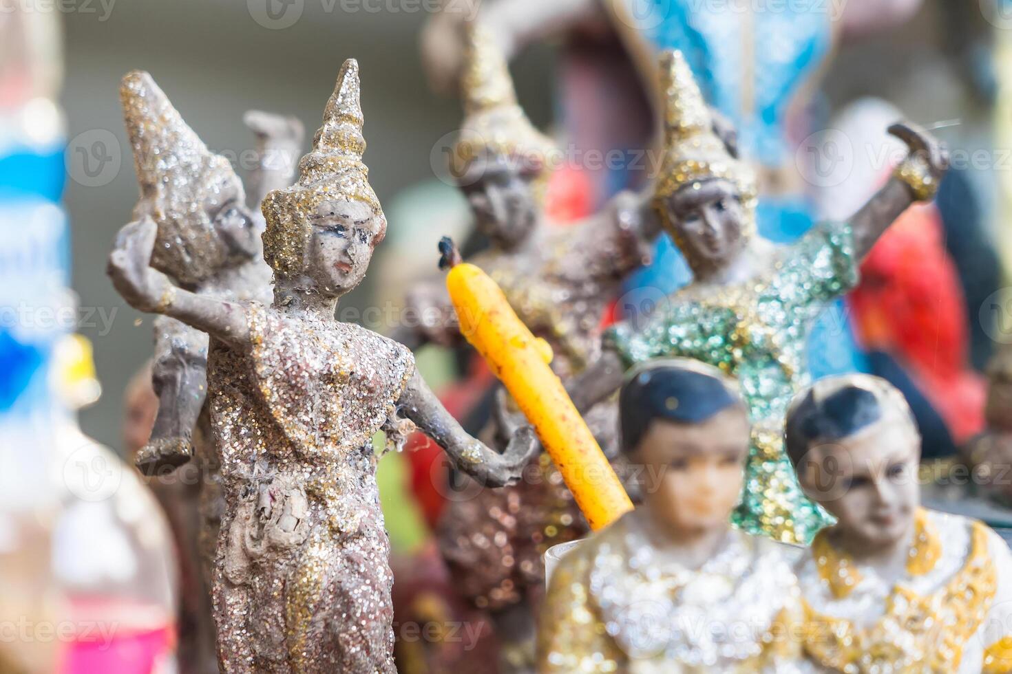 Traditional Thai Dancer Statue.Cultural Symbol Used in Shrines for Worship photo