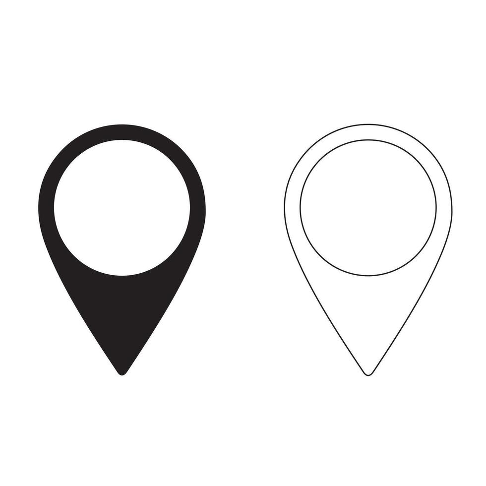 Location and Map Pin Icon Set Design vector