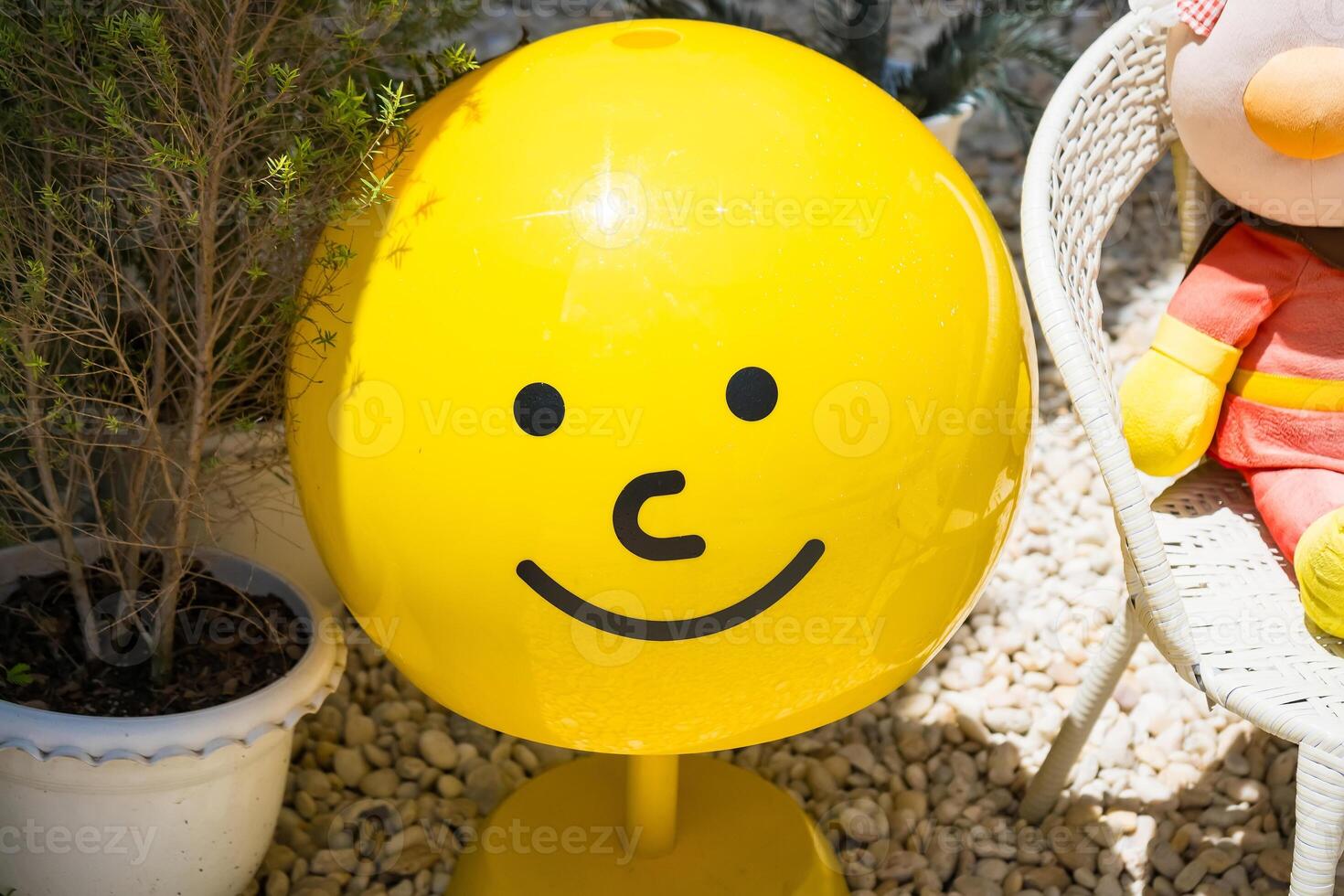 Happy Face Decor.A Fun Addition to Any Setting at Nonthaburii, Thailand. photo