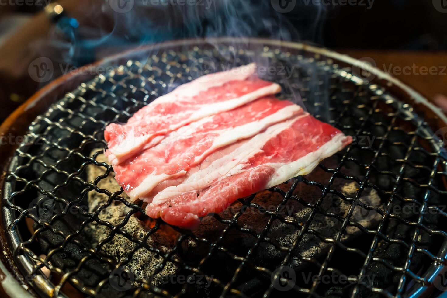 Aromatic Grilling.Succulent Meat with Smoke photo