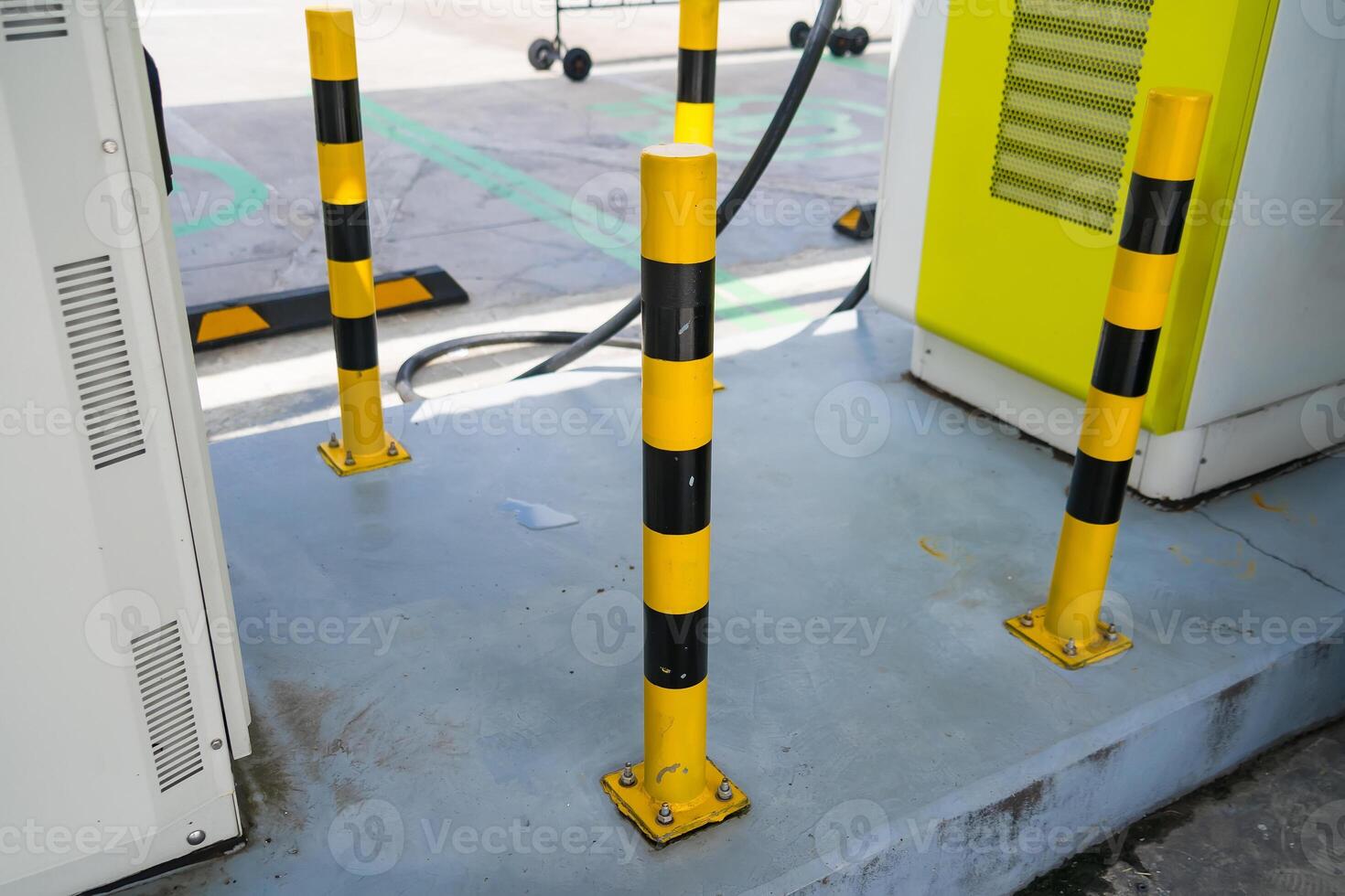 Attention-Grabbing Safety Posts at Fuel Stations photo