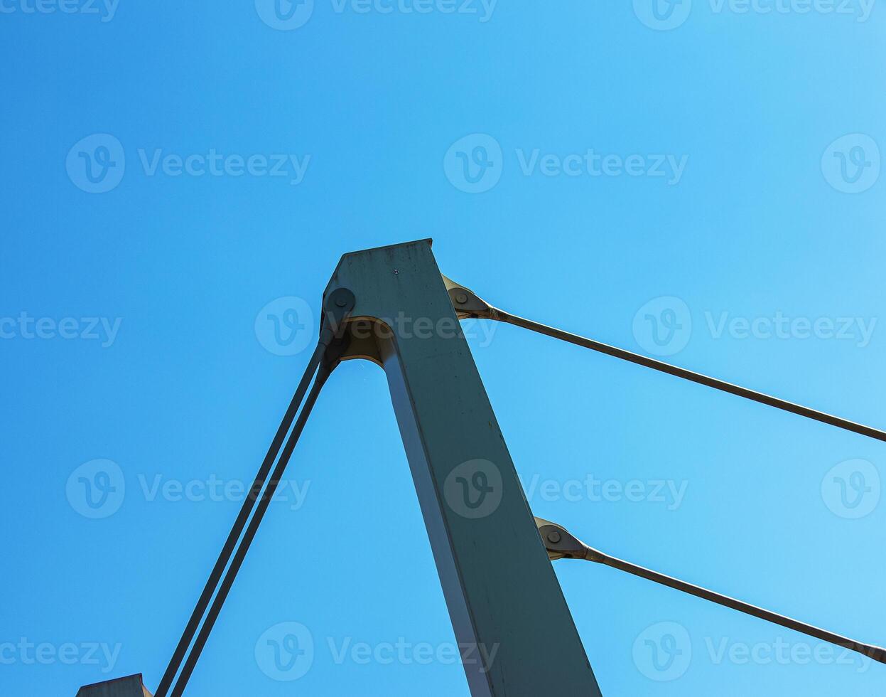 Bridge on river Nitra. Modern architecture. Design elements against the blue sky. photo