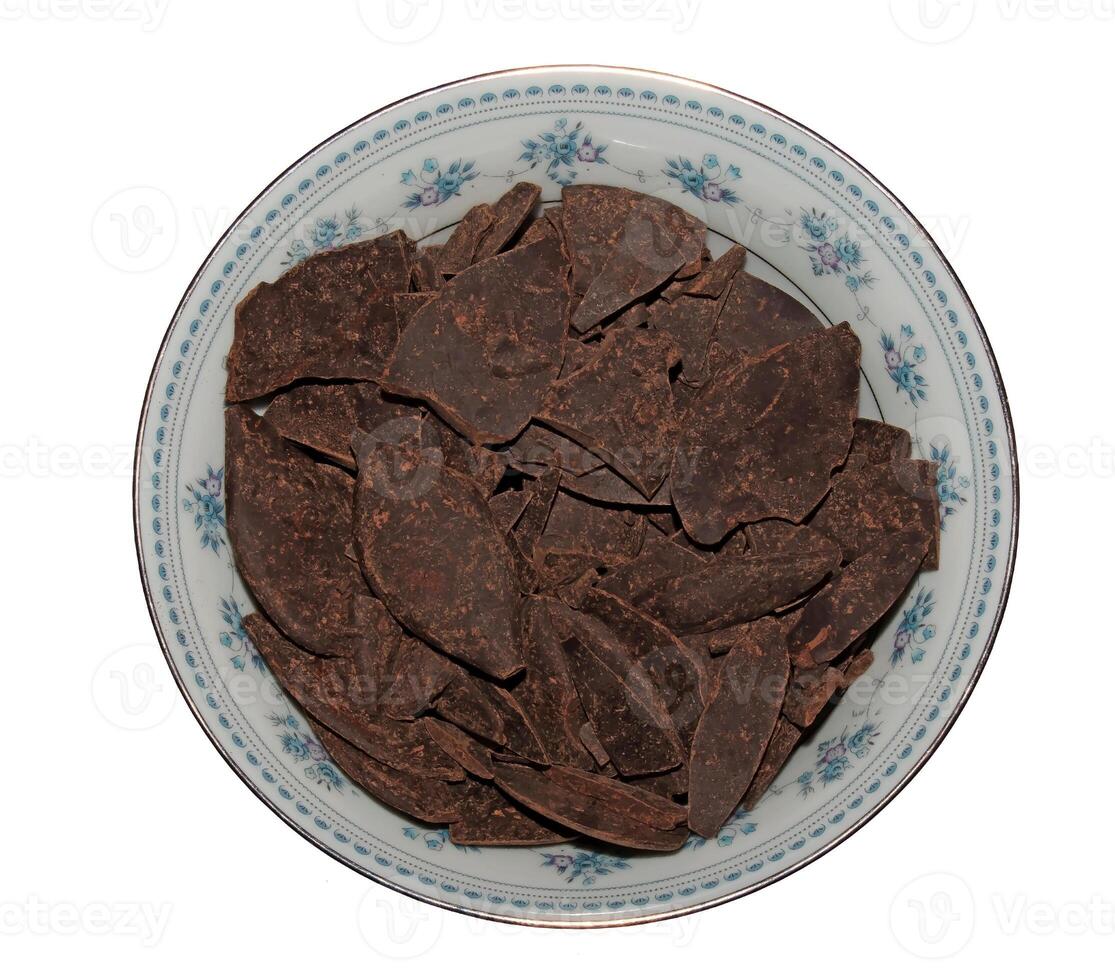 Grated cocoa background, top view, texture. Grated cocoa is one of the ingredients in making chocolate at home. Close-up of crushed cocoa, top view. photo