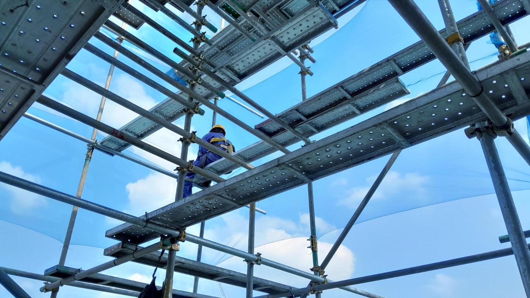 Scaffolding Perspective at a construction site photo