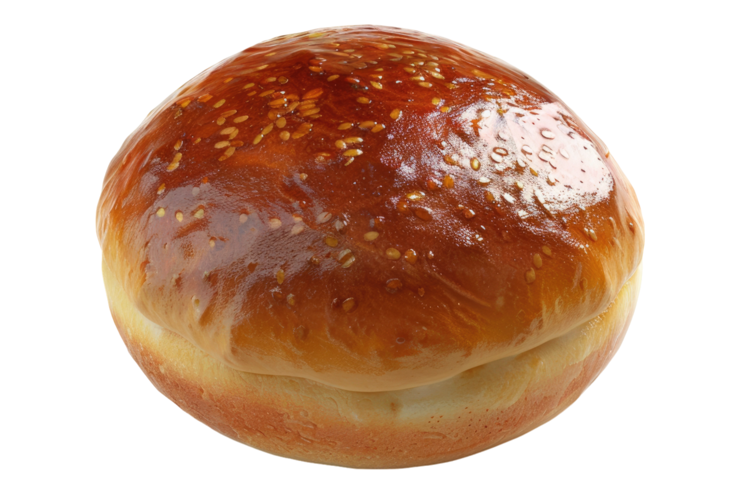 A hamburger bun with sesame seeds on it png