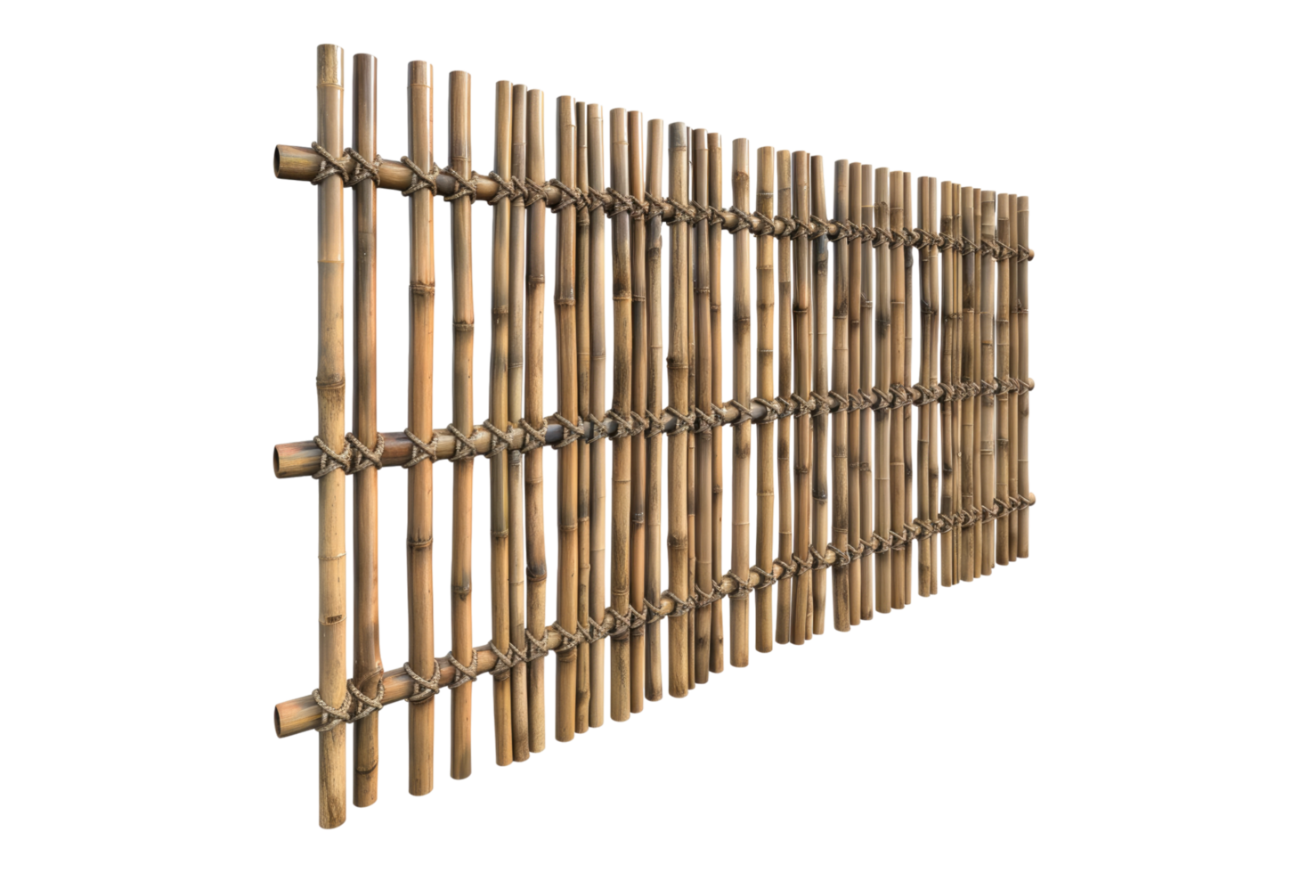 A bamboo fence with many bamboo sticks png