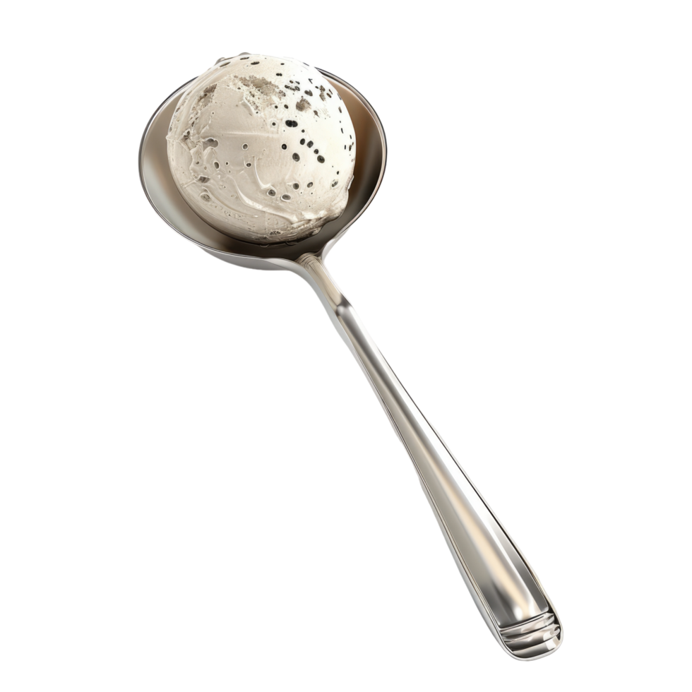 A spoon with ice cream on it png