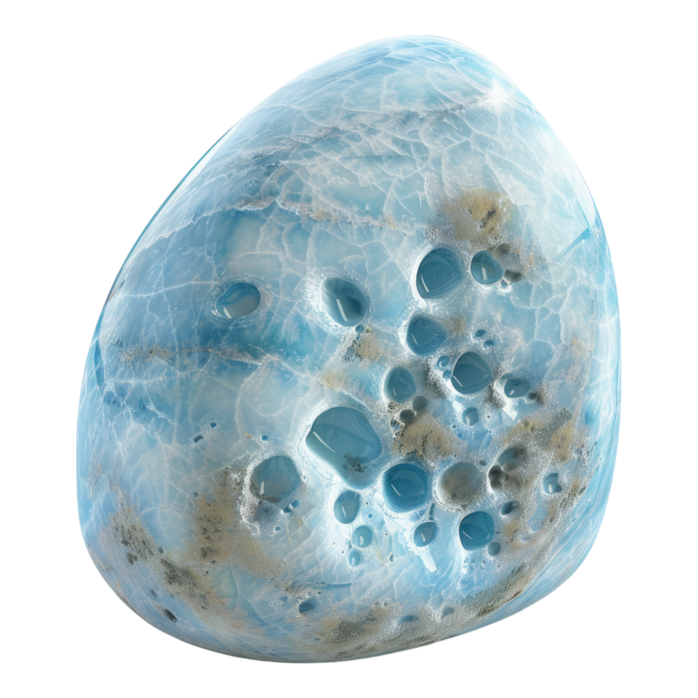 A blue stone with holes in it png