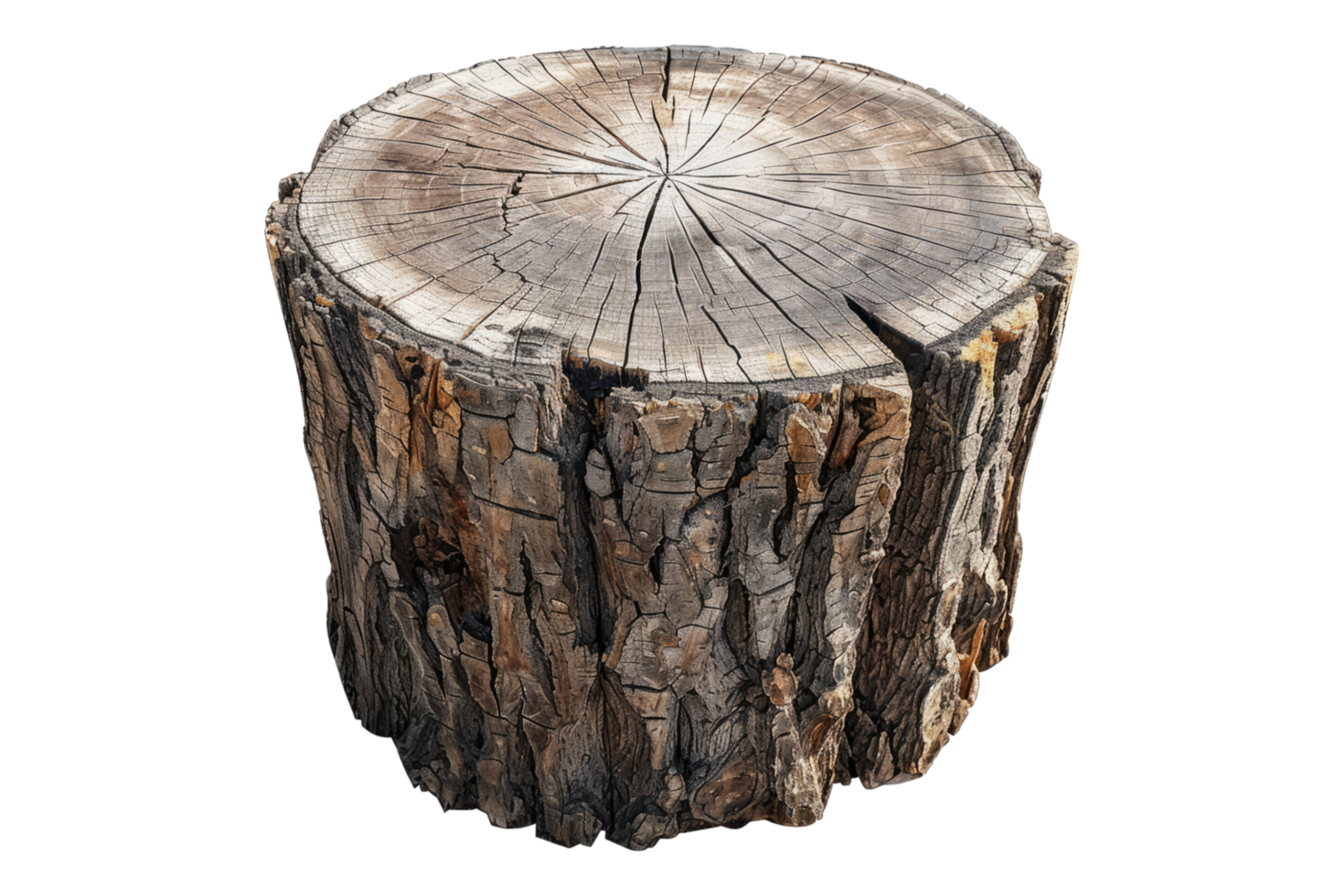 A tree stump with a large piece of wood png